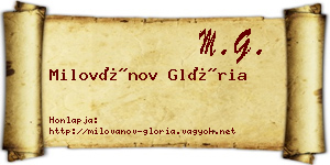 Milovánov Glória névjegykártya